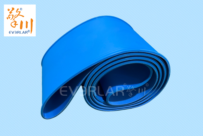 PU輸送帶加導(dǎo)條耐磨耐油食品級藍色啞光傳送帶食品包裝生產(chǎn)線皮帶