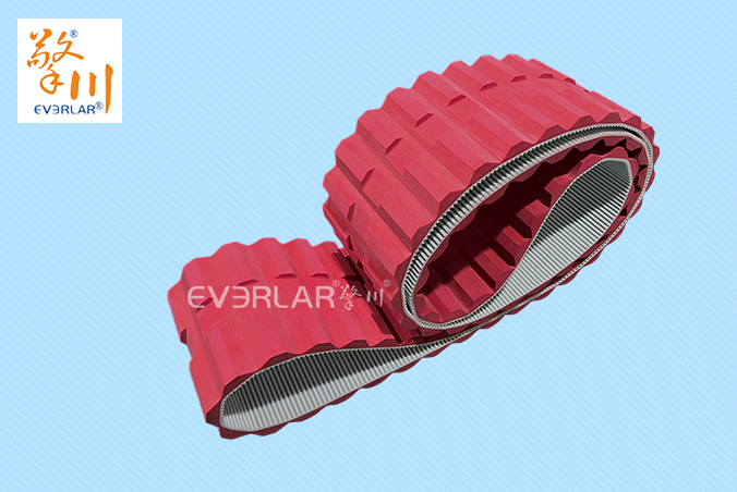 擎川定制PU同步帶加紅膠開槽精準傳動食品包裝生產線聚氨酯傳動帶