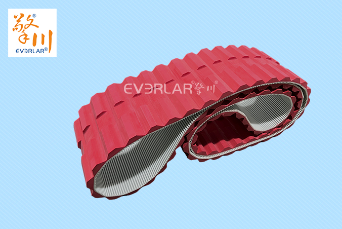 擎川定制PU同步帶加紅膠開槽精準傳動食品包裝生產線聚氨酯傳動帶