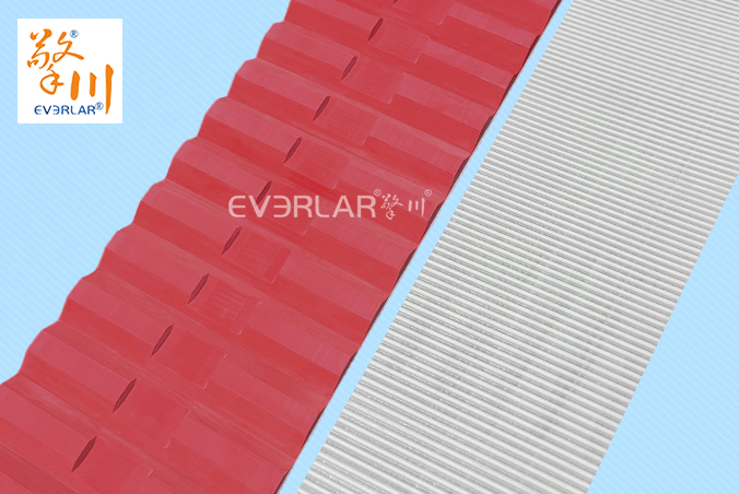 擎川定制PU同步帶加紅膠開槽精準傳動食品包裝生產線聚氨酯傳動帶