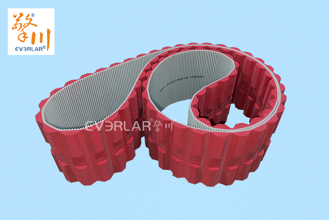 擎川定制PU同步帶加紅膠開槽精準傳動食品包裝生產線聚氨酯傳動帶